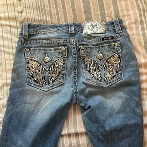 Miss Me Jeans size 28, inseam 35, standard boot cut.